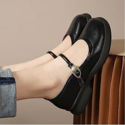 Damen Ballerinas Mary Jane Elegantem Riemen Bequem