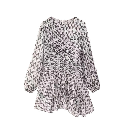 Damen Minikleid Floralmuster Lässiger Schnitt