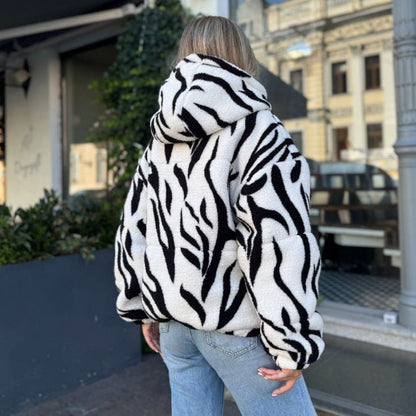 Damen Fleecejacke Kuschelig Muster Norvielle