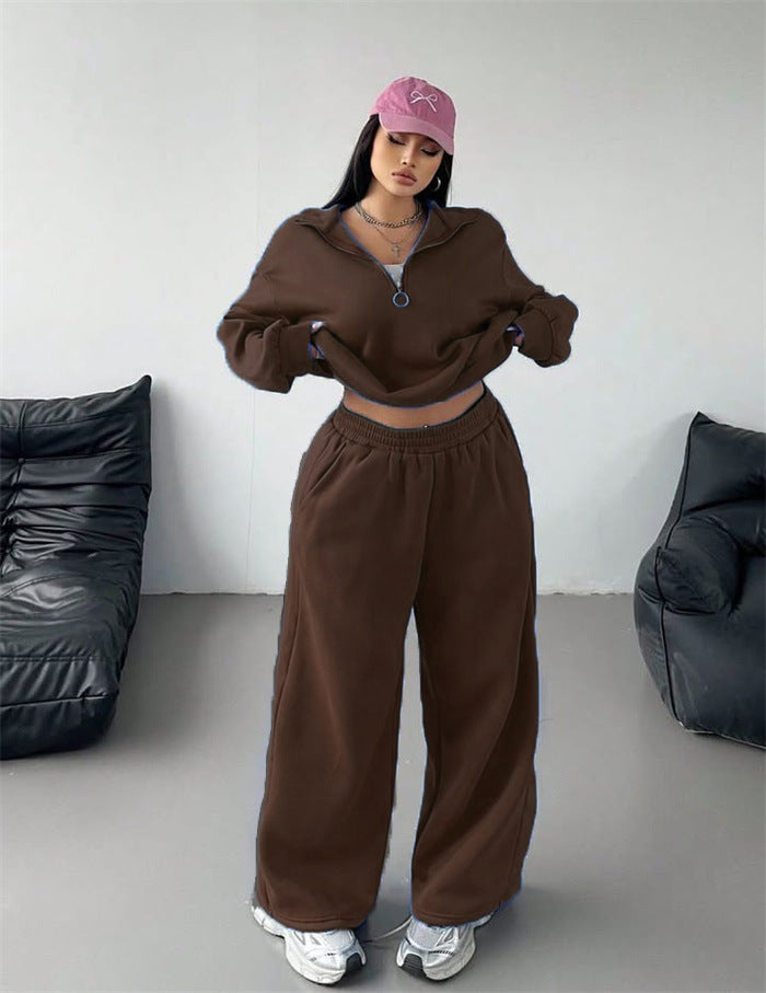 Damen Sportliches Hoodie und Sweathosen Set Baumwolle
