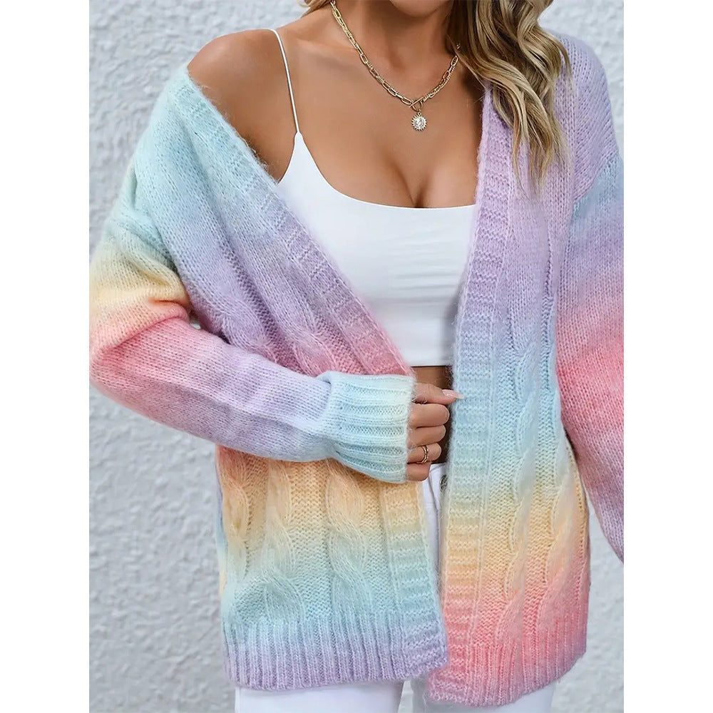 Damen Strickjacke Farbverlauf Norvielle