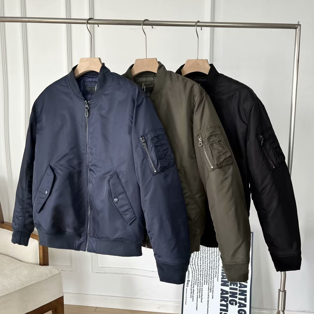 Damen Kunstleder Bomberjacke Praktische Taschen