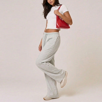 Damen Sweathose Weit Elastischer Bund Seitentaschen