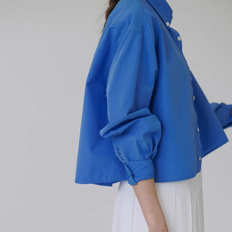 Damen Oversize Hemdjacke Kurzarm Norvielle