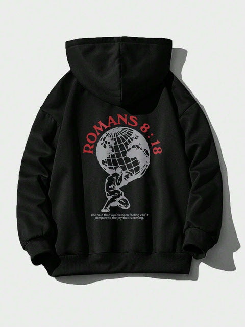 Damen Kapuzenpullover Weltmotiv Hochwertiger Druck Norvielle