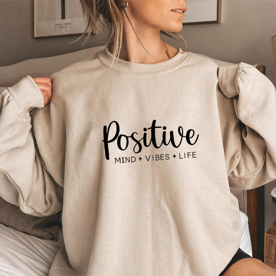 Damen Sweatshirt Voluminöse Ärmel Inspirierender Aufdruck Norvielle