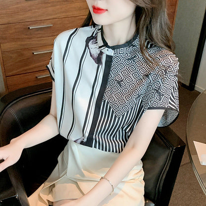 Damen Bluse Grafisches Muster Elegantes Design Norvielle