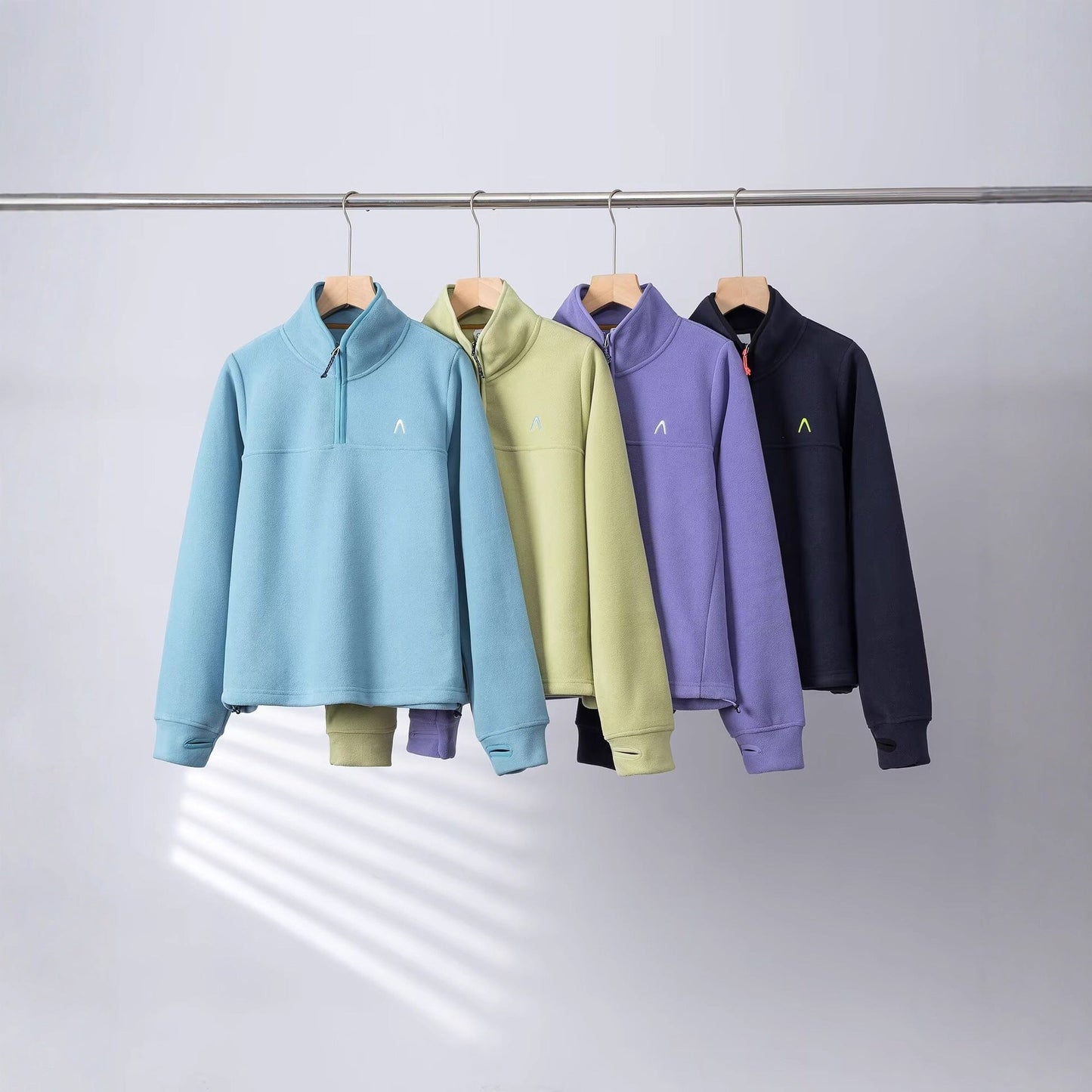 Damen Fleece-Pullover Halb-Reißverschluss Elastische Bündchen - Norvielle