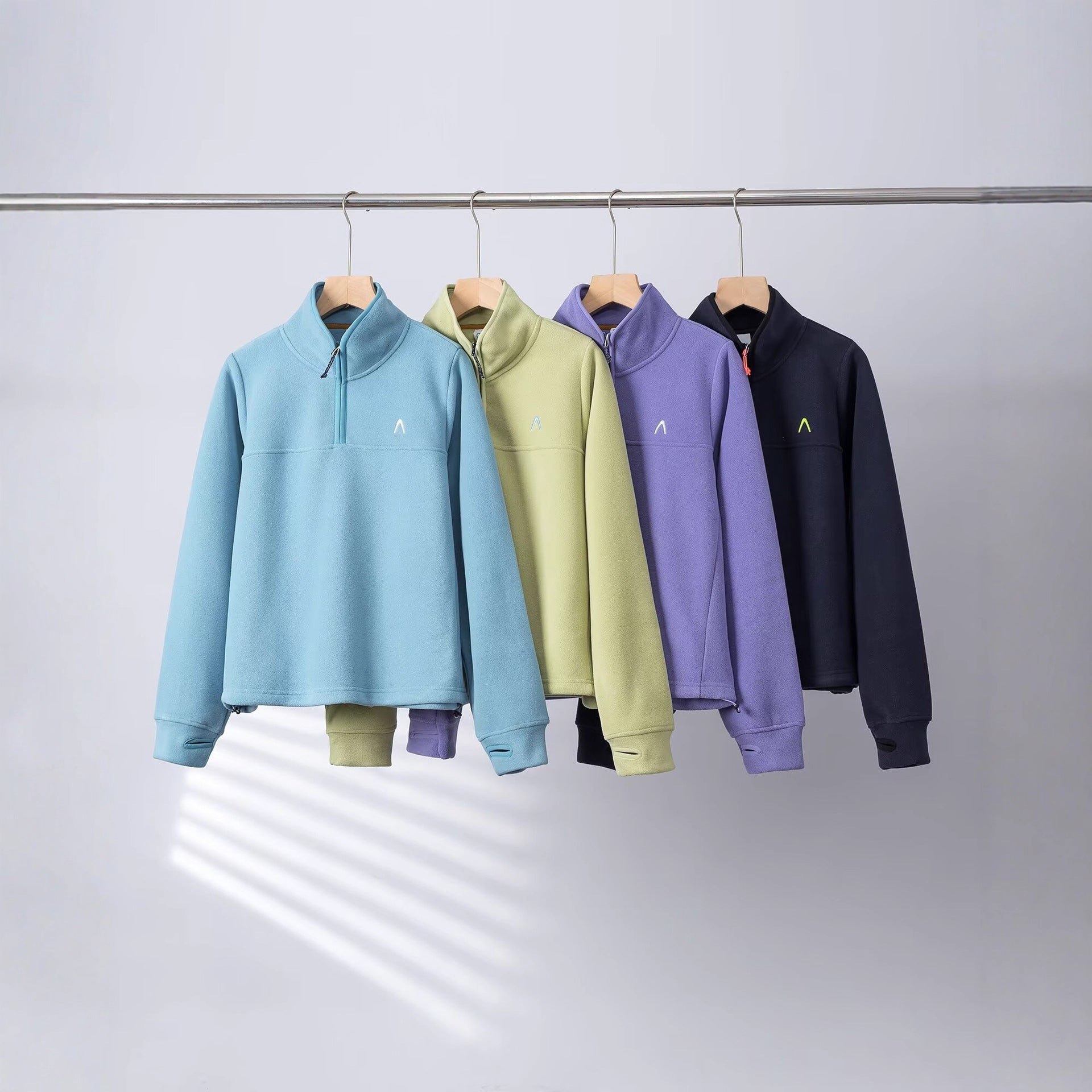 Damen Fleece-Pullover Halb-Reißverschluss Elastische Bündchen - Norvielle