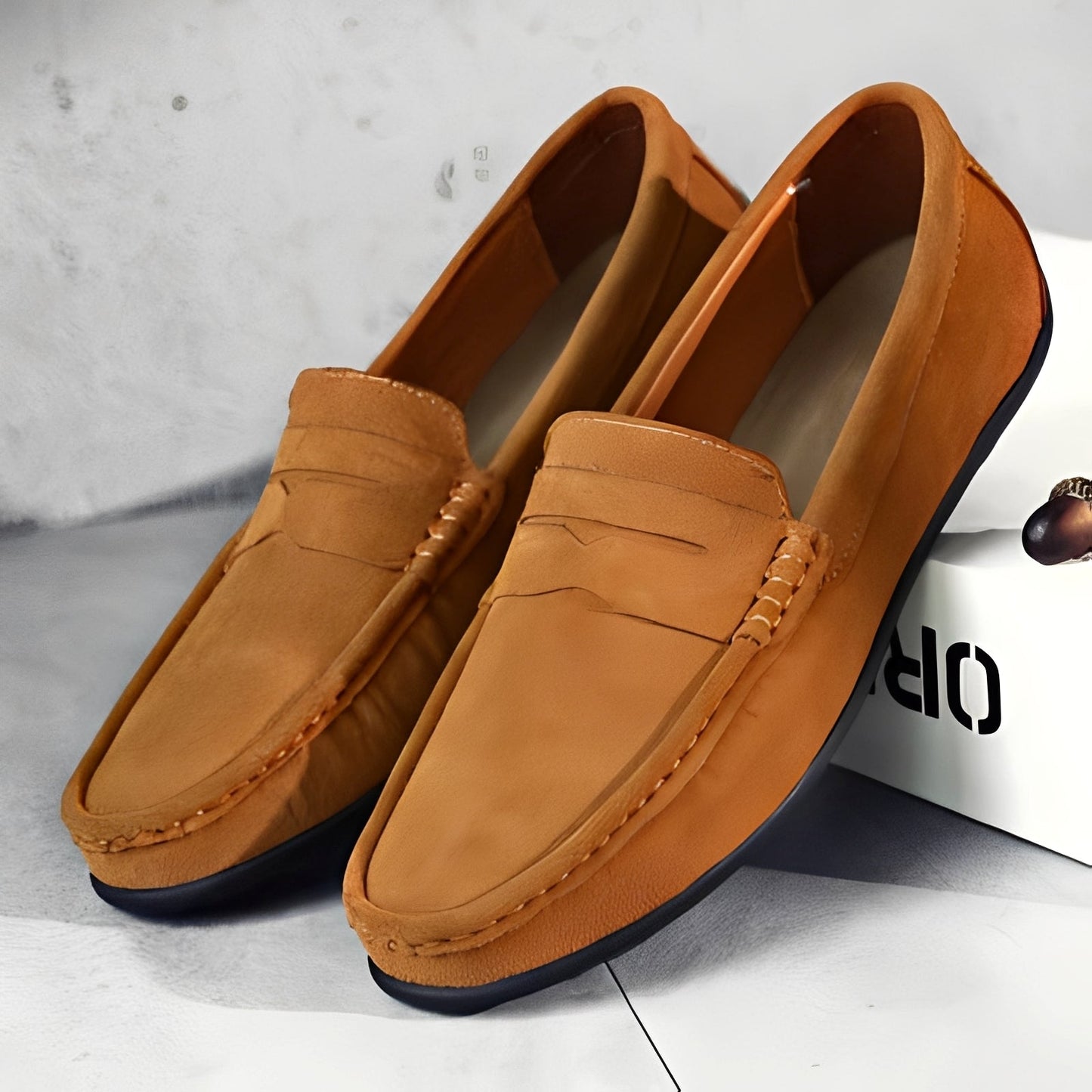 Elegante Herren Loafer Schuhe Lederoptik Schwarz - Norvielle