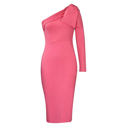 Damen Wickelkleid Asymmetrischer Ausschnitt Schleife Norvielle