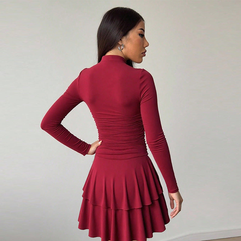 Damen Volantkleid Raffiniertes Taillierungsdesign Norvielle