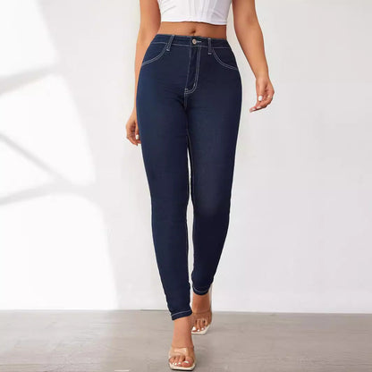Damen High-Waist Jeansleggings Figurbetonter Stil