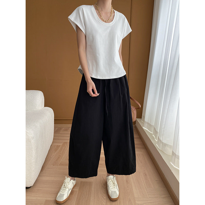 Damen Ärmelloses Oberteil V-Ausschnitt Leichtes Culottes Norvielle