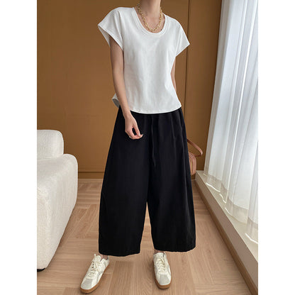 Damen Ärmelloses Oberteil V-Ausschnitt Leichtes Culottes Norvielle