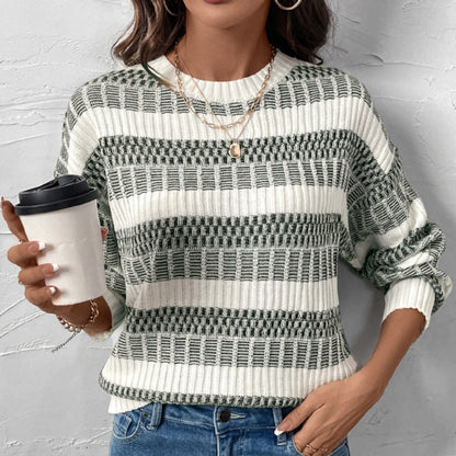 Damen Strickpullover Gepolstert Blockstreifen Norvielle