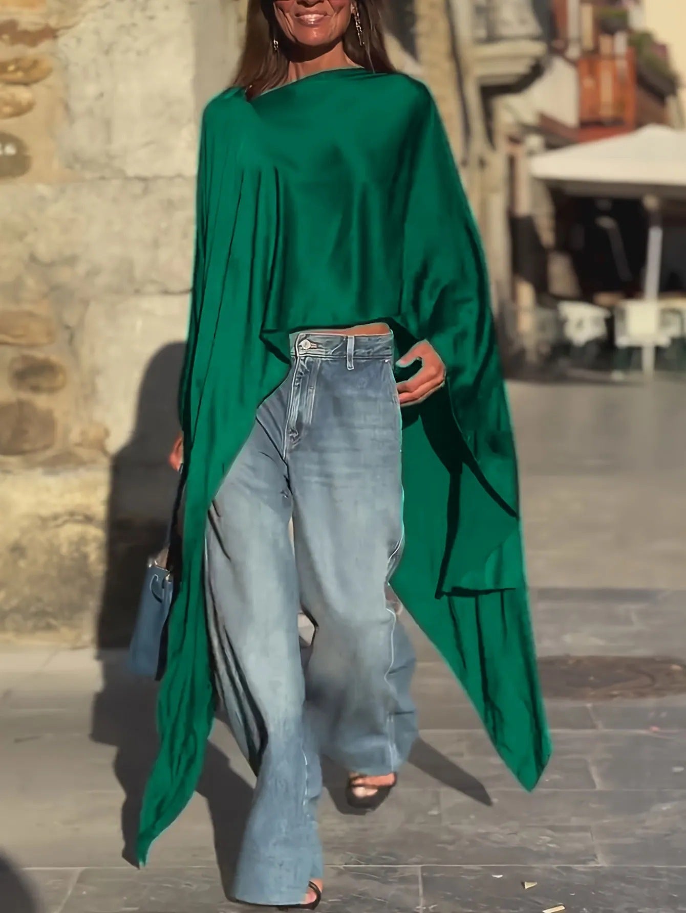 Damen Oversized-Oberteil Fließender Schnitt Norvielle