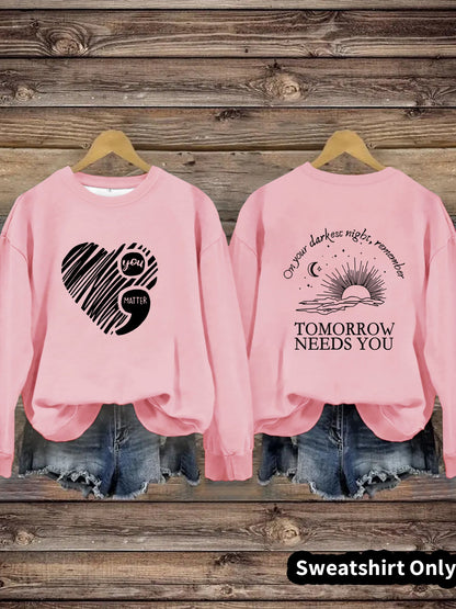 Damen Sweatshirt Großes Herzmotiv Norvielle