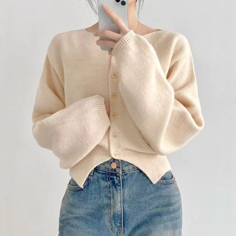 Damen Strickjacke Oversized Ärmel Knopfleiste Norvielle - Norvielle