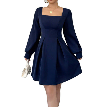 Damen Kleid Kurz Ballonärmel Norvielle