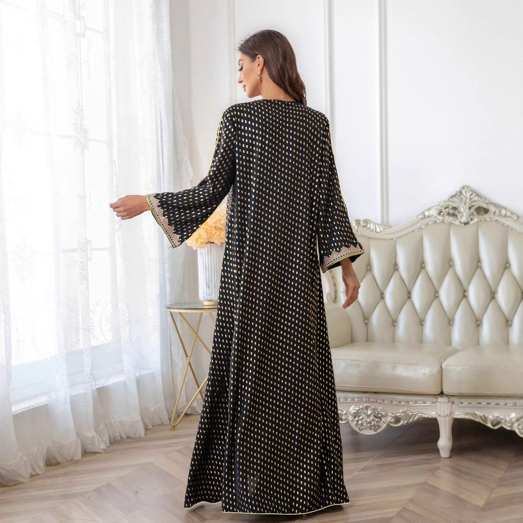 Damen Maxi-Kleid Kaftan-Stil mit Verzierungen Norvielle
