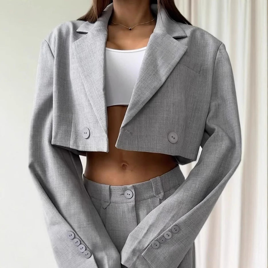 Damen Oversized Blazer-Ensemble mit hoch taillierten Hosen Norvielle