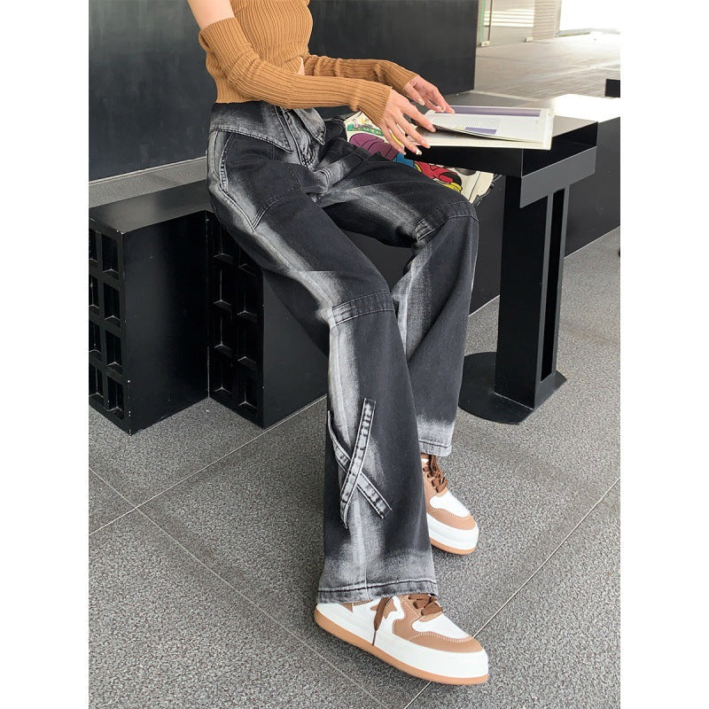 Damen Weite Jeans Norvielle Mit Seitenschlitzen