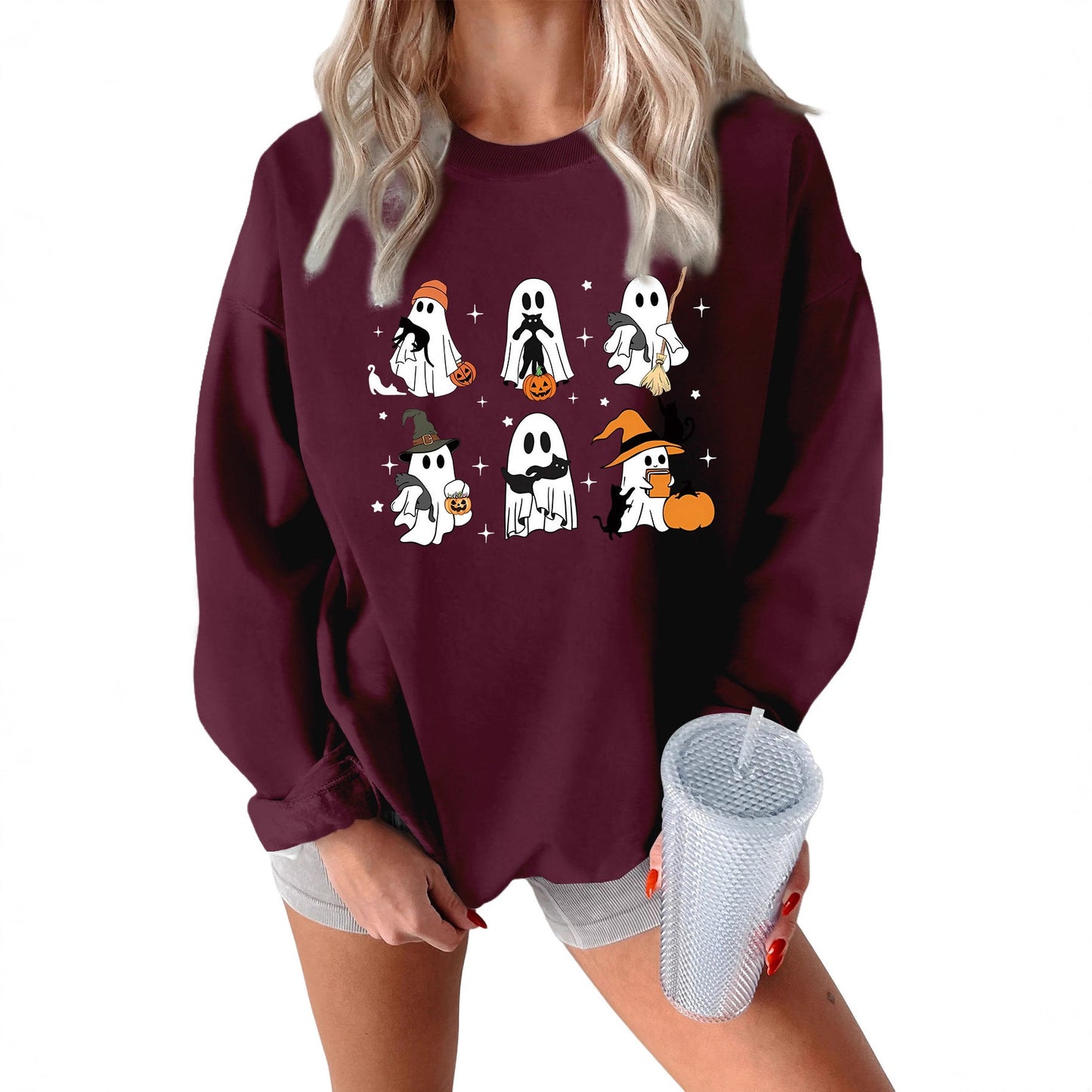 Damen Sweatshirt Grusel Motiv Norvielle