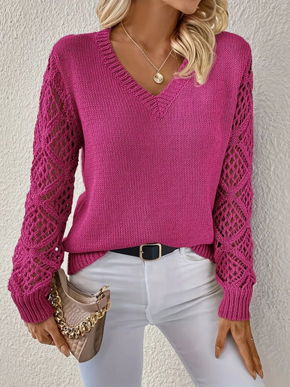 Damen Soft V-Ausschnitt Pullover