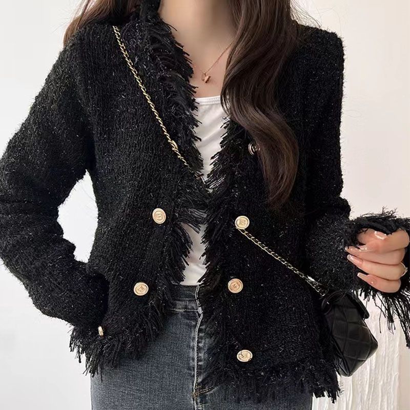 Damen Strickjacke mit Fransen