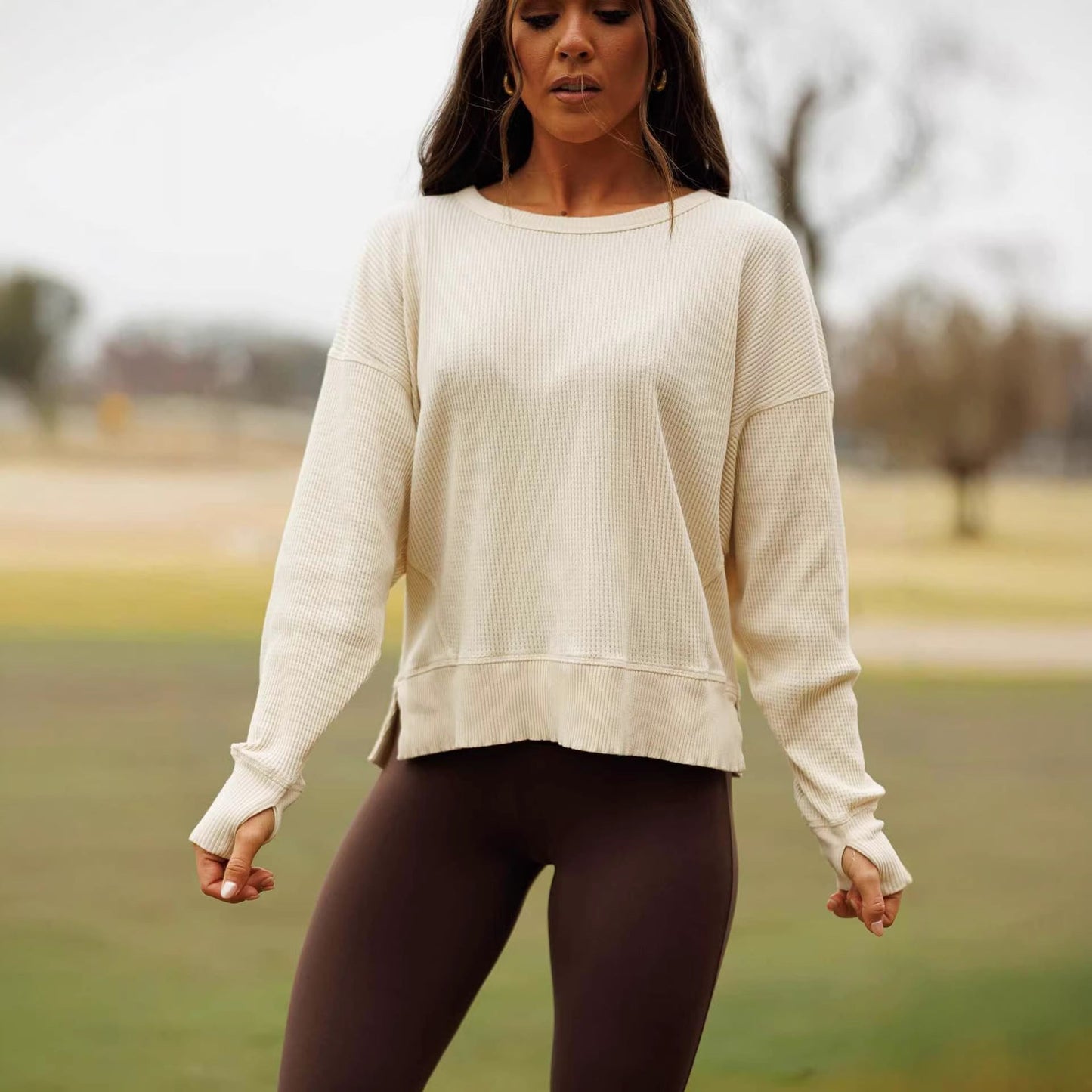 Damen Rippstrick Pullover Lässig Norvielle