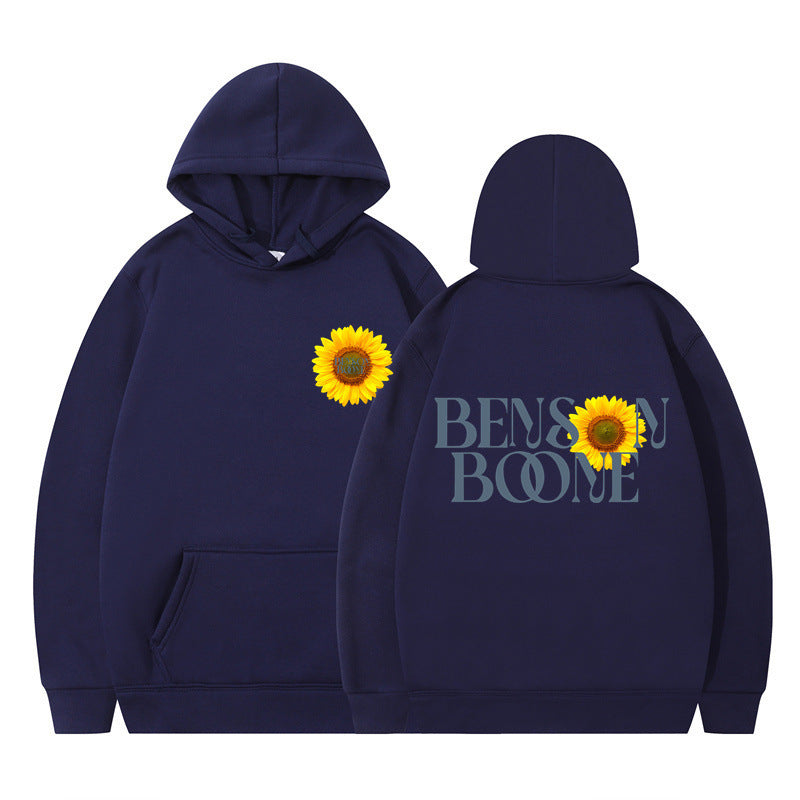 Damen Kapuzenpullover Sonnenblumenmotiv Bequem