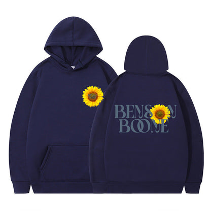Damen Kapuzenpullover Sonnenblumenmotiv Bequem