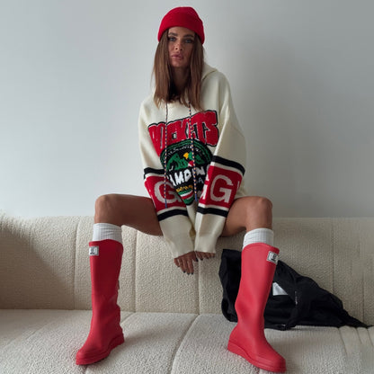 Damen Oversized Pullover mit Grafikdruck Groß Norvielle