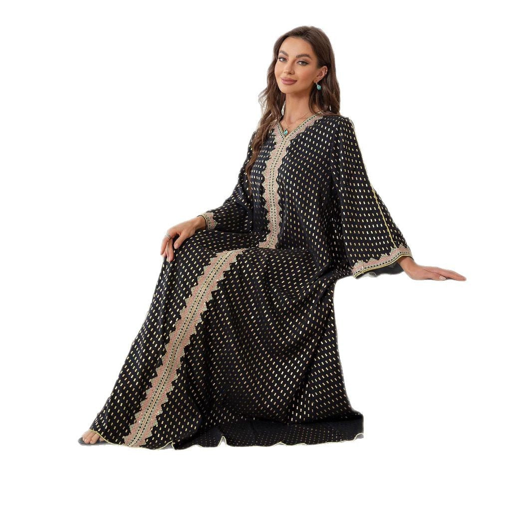 Damen Maxi-Kleid Kaftan-Stil mit Verzierungen Norvielle