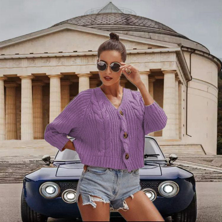 Damen Cardigan Grobstrick Lässiger Schnitt Beige