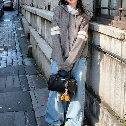 Damen Kapuzenpullover Streifen Norvielle