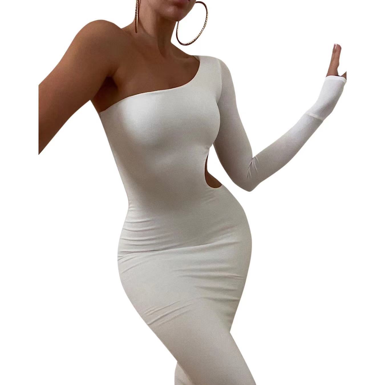 Damen Abendkleid Elegantes Ärmelkleid mit Cut-Out