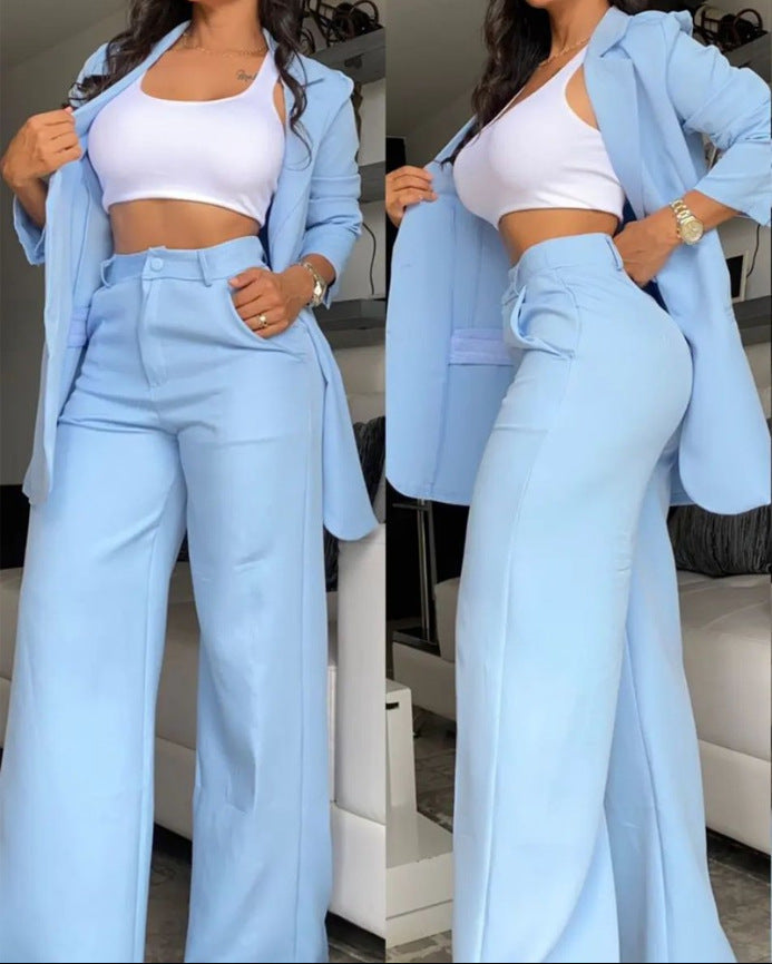 Damen Oversize Blazer Set Bundhose