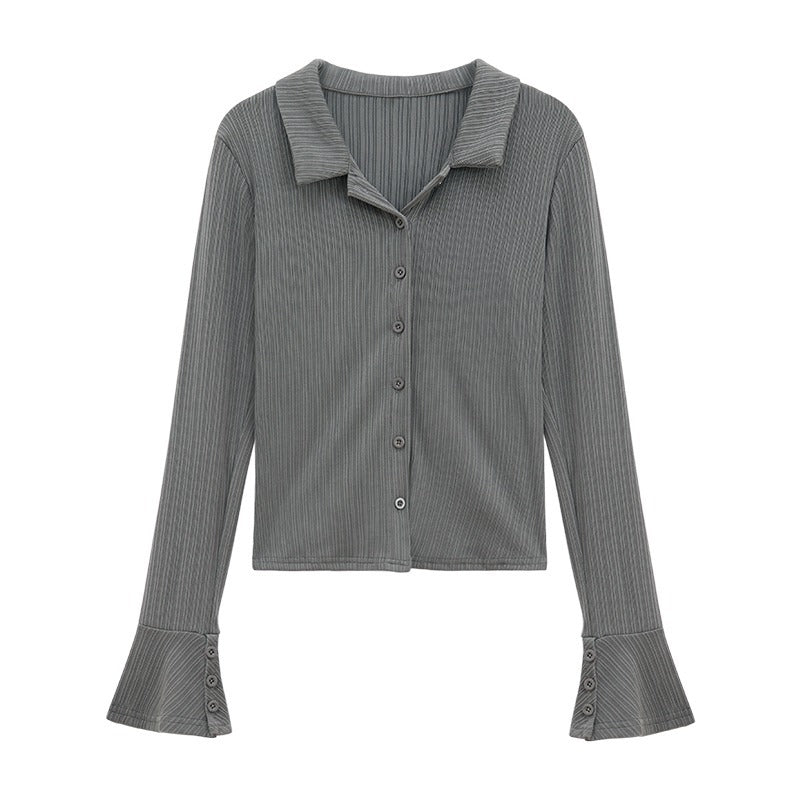 Damen Langarmshirt mit Volantärmel Norvielle