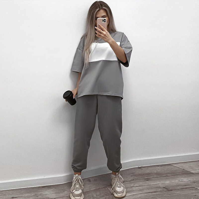 Damen Sportanzug Oversized Shirt Bequeme Jogginghosen Norvielle - Norvielle