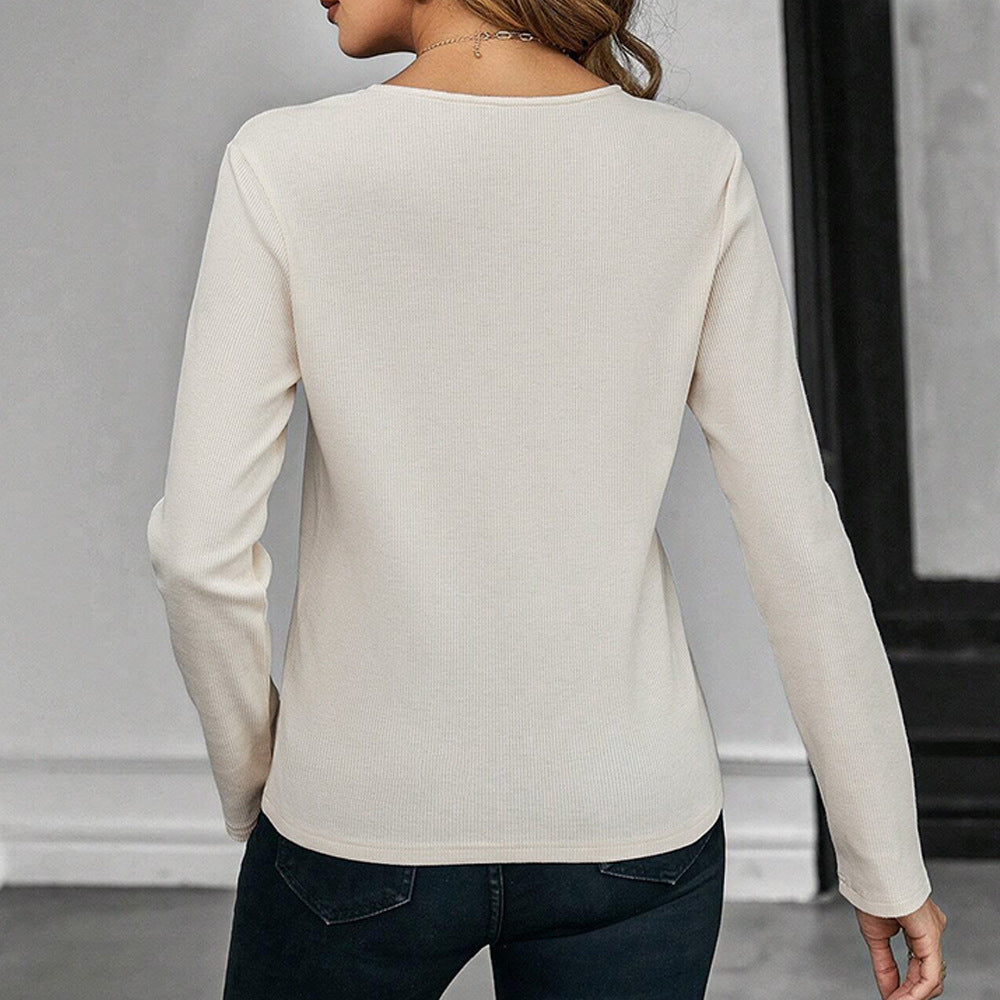 Damen Langarm Bodysuit Schlüsselloch Rippenstrick Norvielle