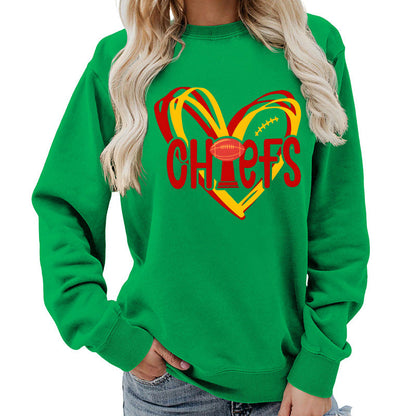 Damen Sweatshirt Herzmotiv Sportgrafiken Norvielle