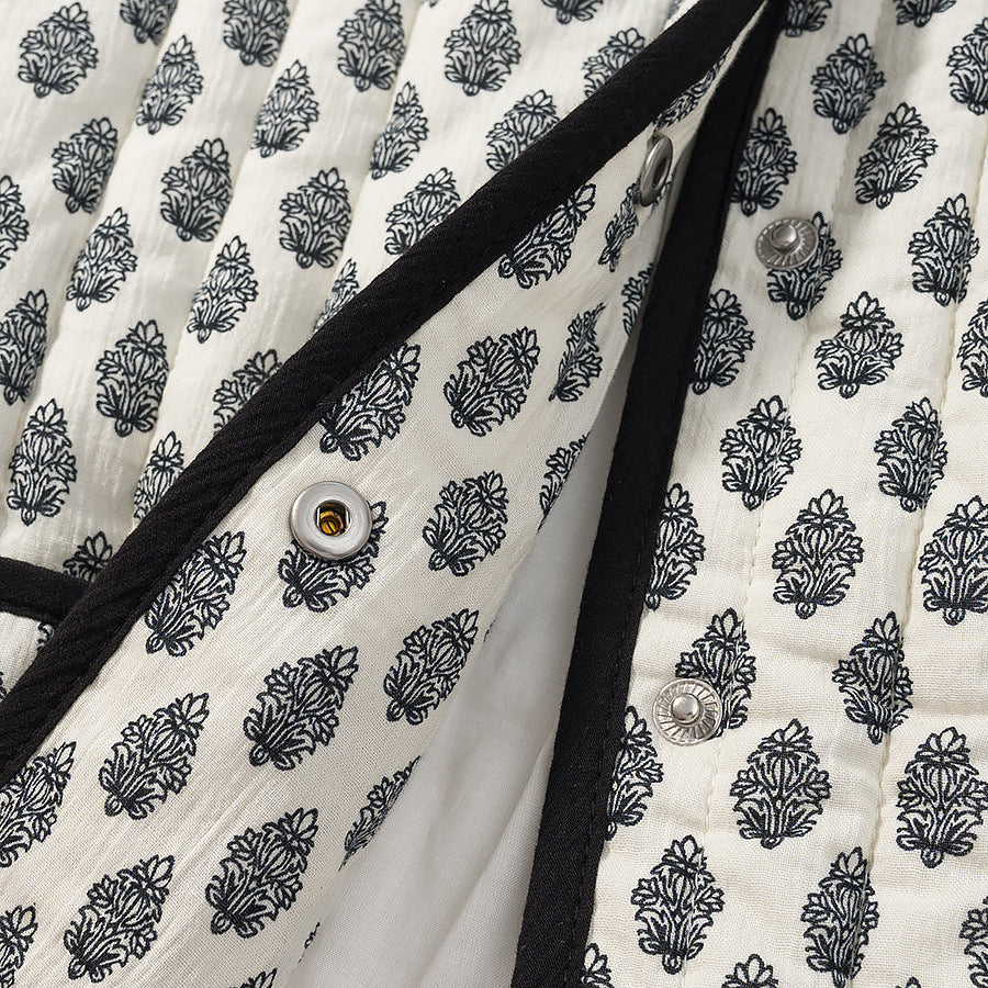 Damen Steppjacke Muster Praktische Taschen Norvielle