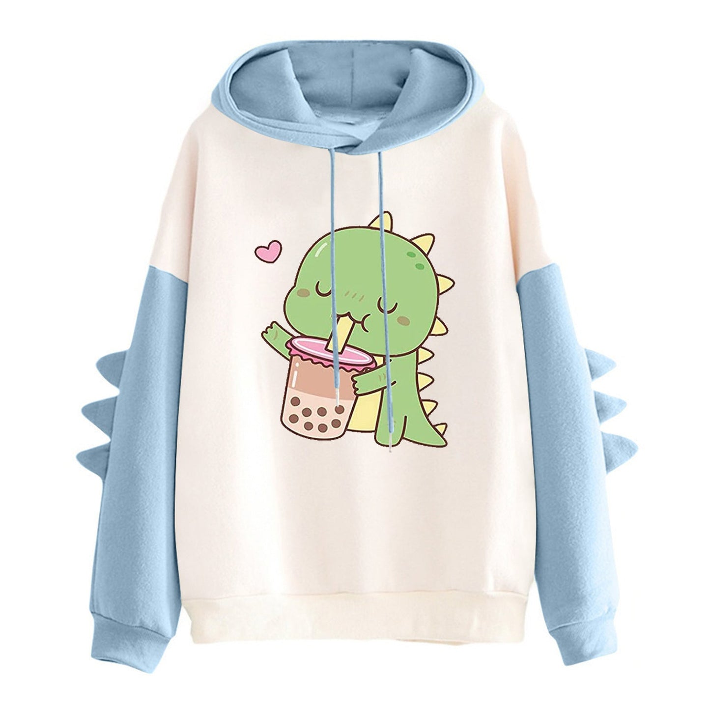 Damen Kapuzenpullover Niedliches Dinosauriermotiv Ergonomischer