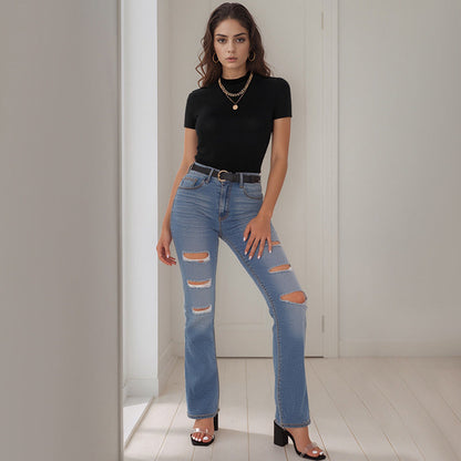 Damen T-Shirt Kurzarm Modischer Schnitt Norvielle