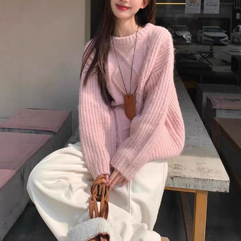 Damen Oversized Pullover Feinstrick Beige Norvielle