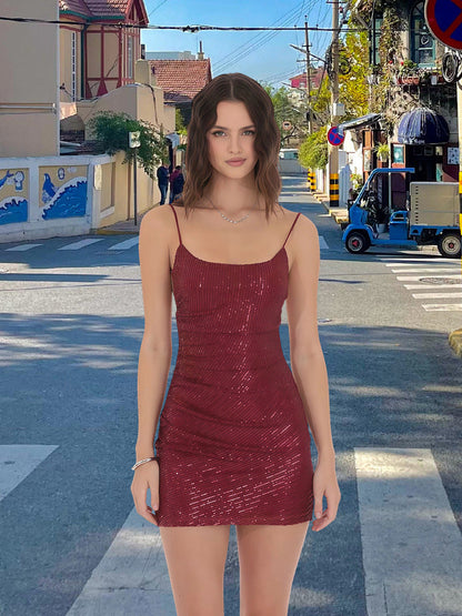 Damen Kleid mit Paillettenbesatz Figurbetonter Schnitt