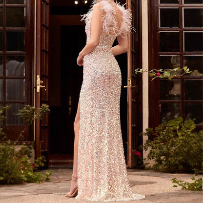 Damen Festliches Paillettenkleid Norvielle