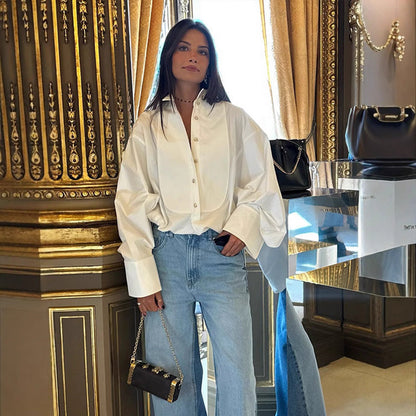 Damen Hemdbluse Voluminöse Ärmel Norvielle